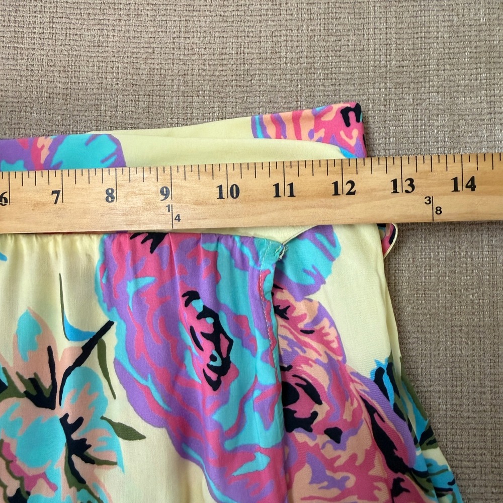Maaji Women Yellow Floral Print Maxi Wrap Skirt Set Crop Top Size S Resort Beach - Picture 11 of 13